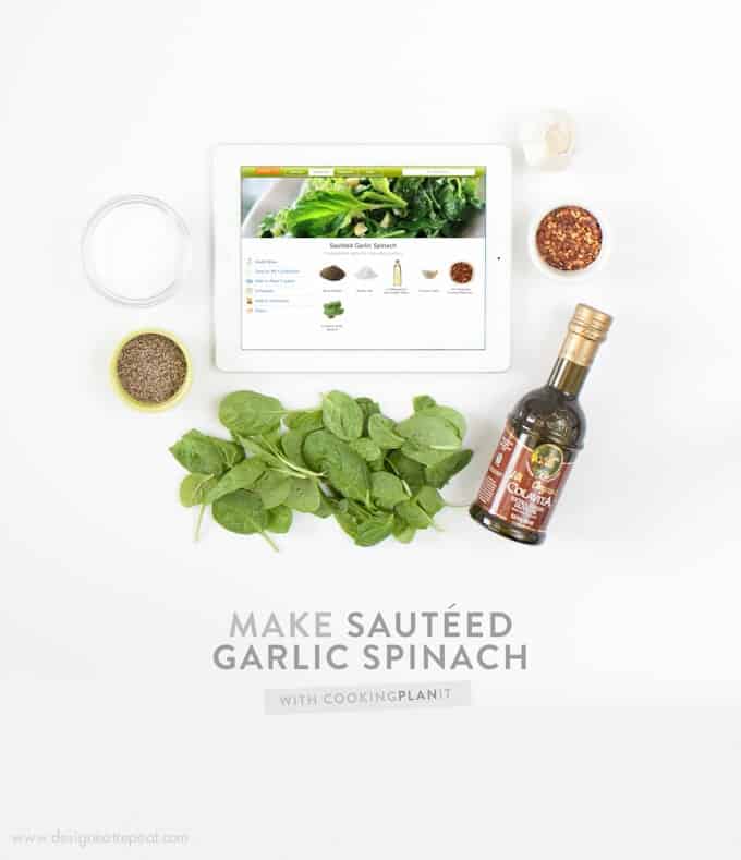 Learn how to make Garlic Sauteed Spinach with the CookingPlanIt App! It walks you through each step and teaches you how to cook like a pro! One of my new favorite apps - Love it!