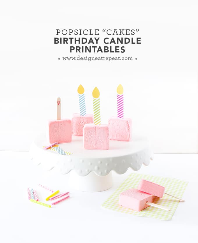Turn ordinary popsicles & sorbet bars into frozen birthday cakes with these free candle printables! Attach one to each popsicle stick for a easy birthday treat!