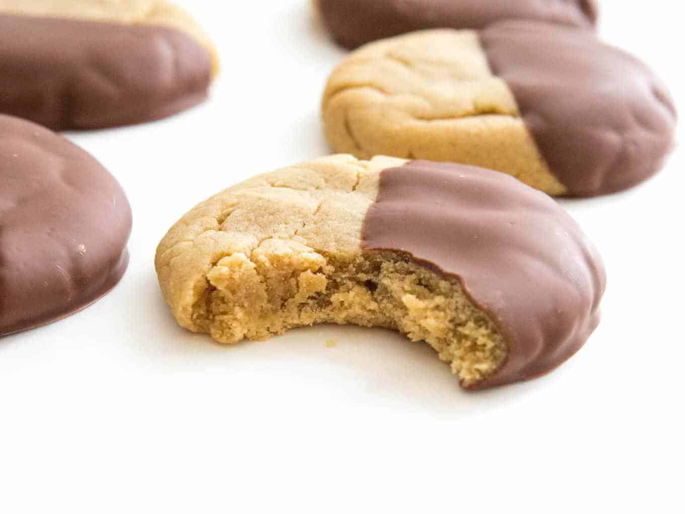 Inside of peanut butter cookie bite.