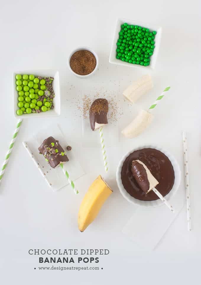 Chocolate Dipped Banana Pops | by Design Eat Repeat