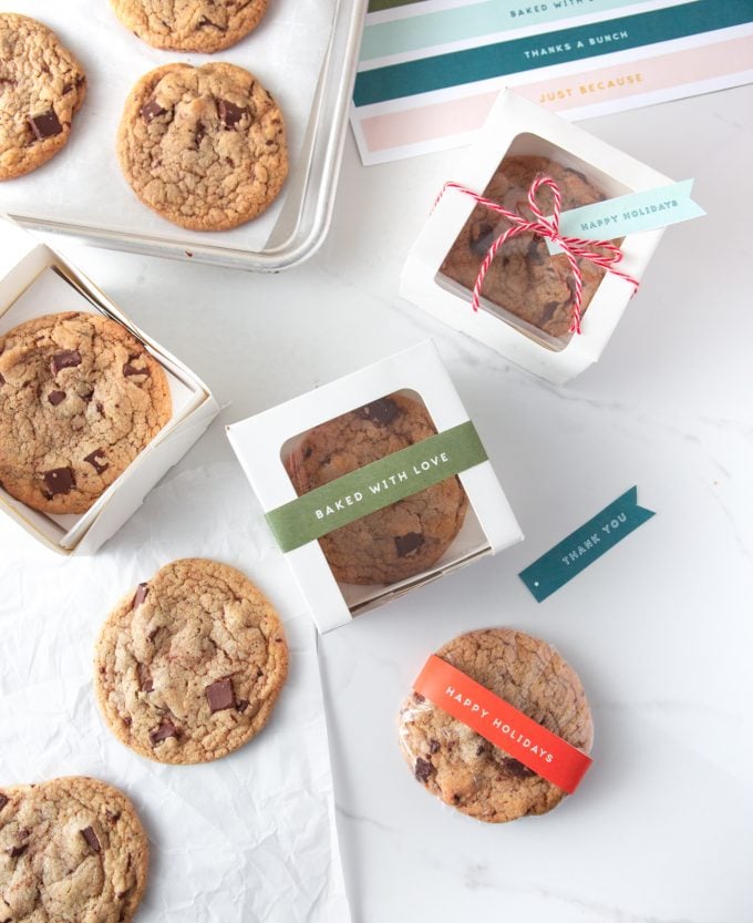 Gift Boxes for Copycat Panera Chocolate Chip Cookies