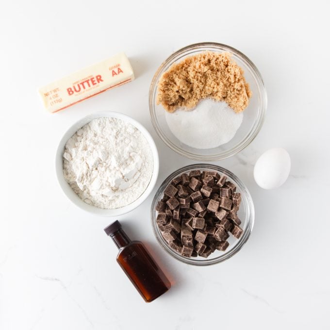Ingredients for Copycat Panera Chocolate Chip Cookies