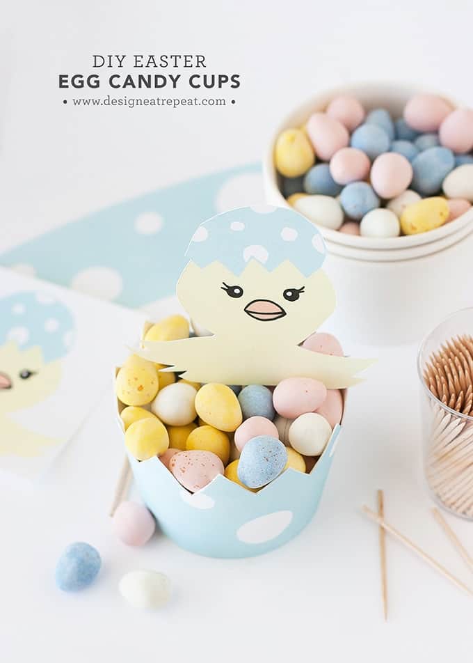 DIY Easter Egg Candy Cups | Get the Tutorial & Printable over at Design Eat Repeat