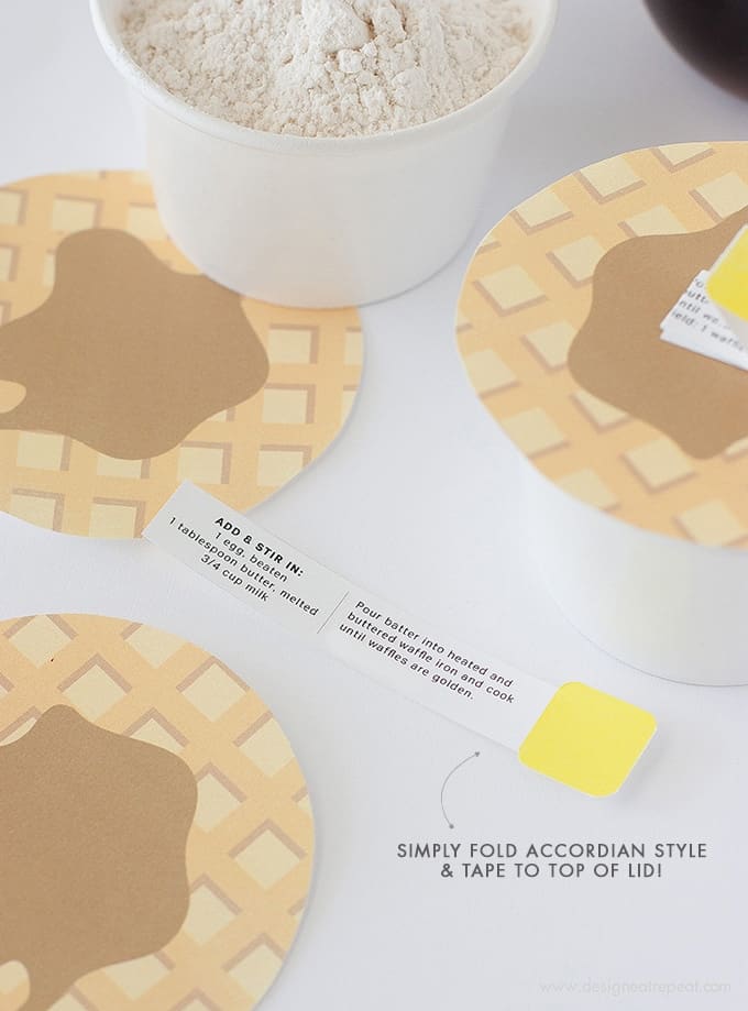 DIY Waffle Mix | Includes link to the printable "Waffle Lids" so you can gift or store them in style!