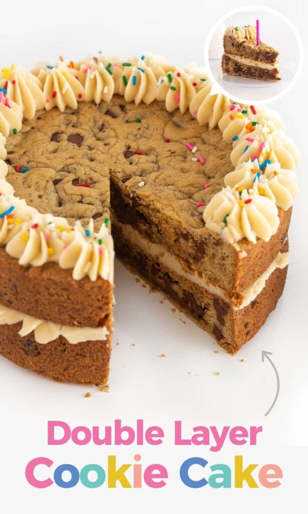 chocolate chip double layer cookie cake