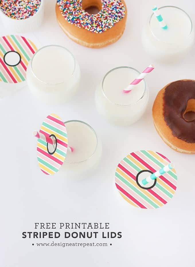 Download these Donut Printable Drink Toppers for a fun DIY party idea!