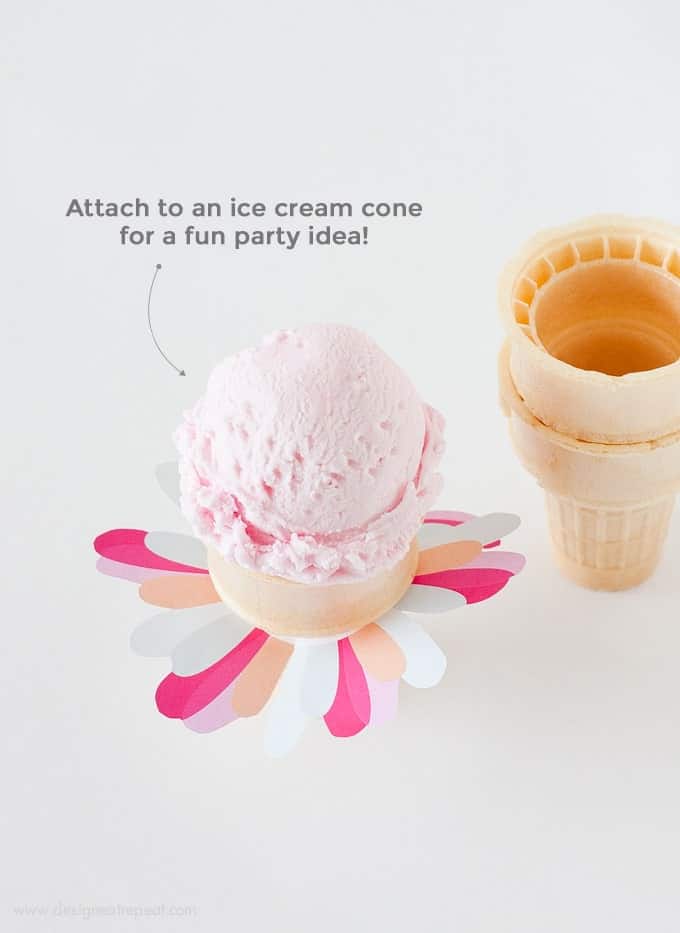 Download these free Flower Printables for an easy way to spruce up a ice cream cone or summer party!
