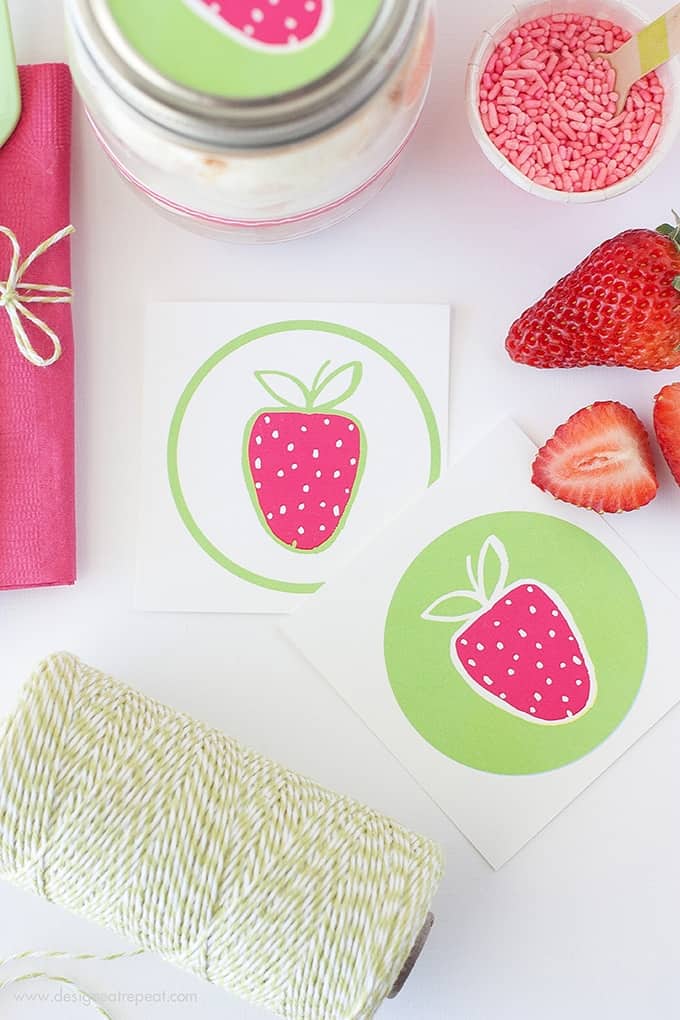 Download these FREE Strawberry Labels & learn How to Make DIY Angel Food & Strawberry Jars over at Design Eat Repeat