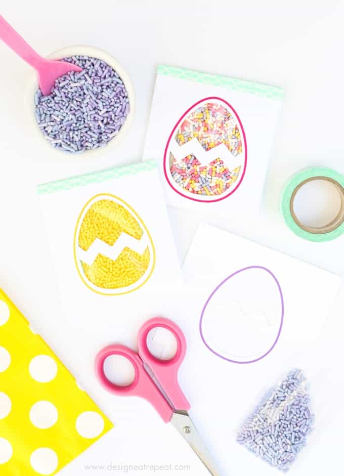 Easter Egg Printable Sprinkle Party Favors by Design Eat Repeat - includes free template printable!