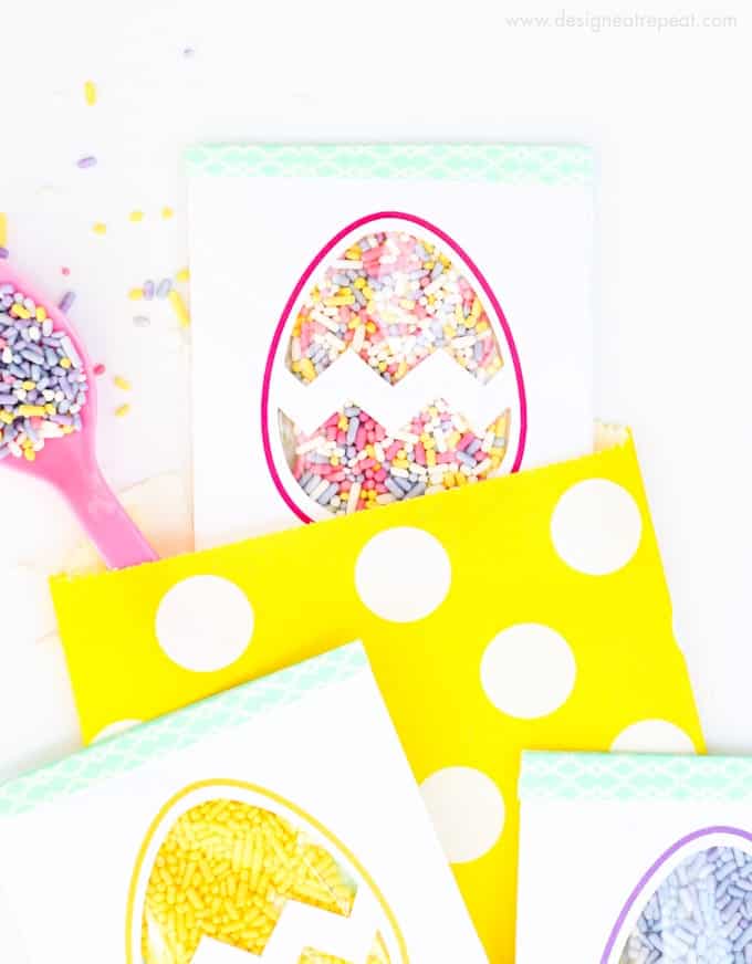 Easter Egg Printable Sprinkle Party Favors by Design Eat Repeat