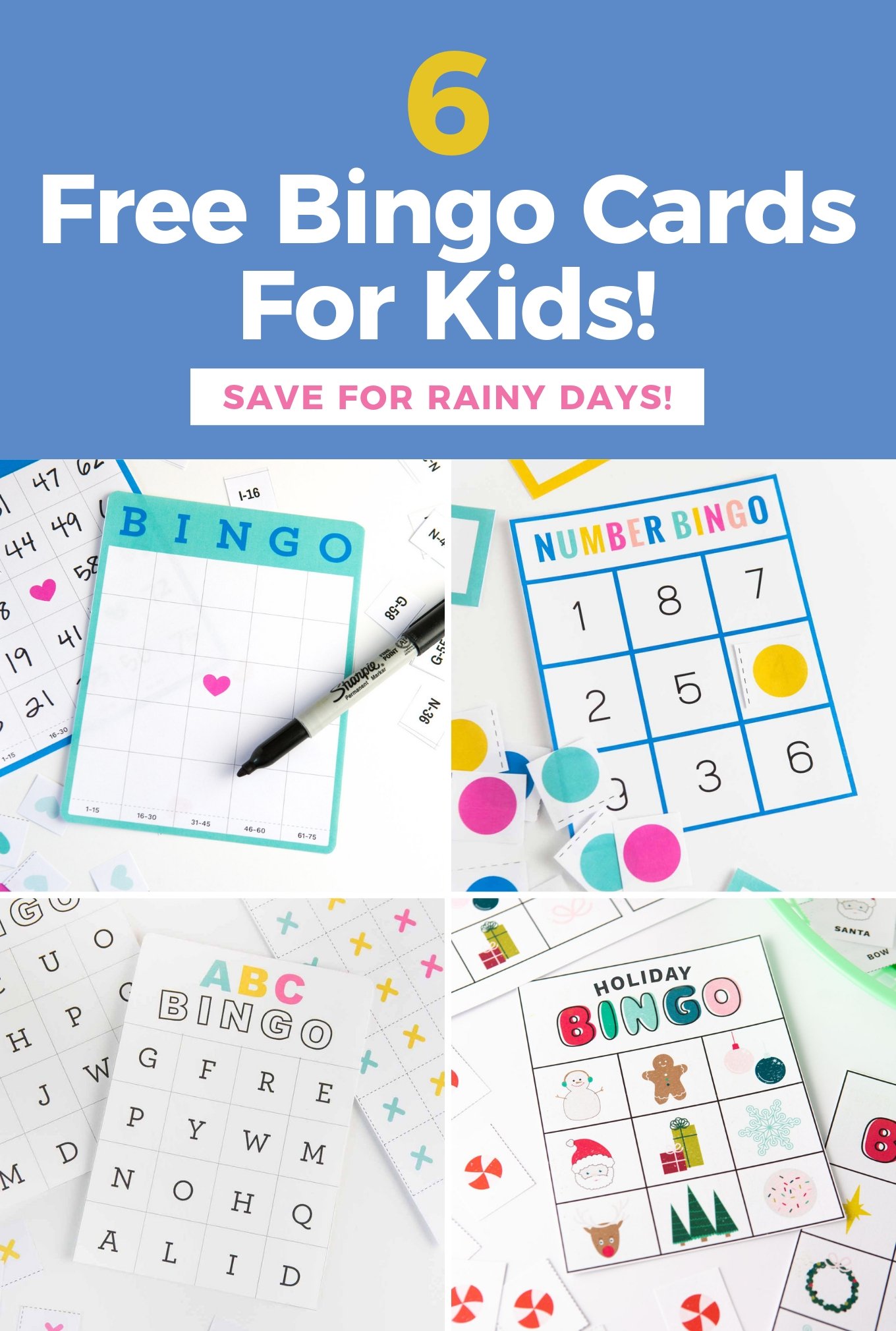 6 Free Bingo Cards for Kids