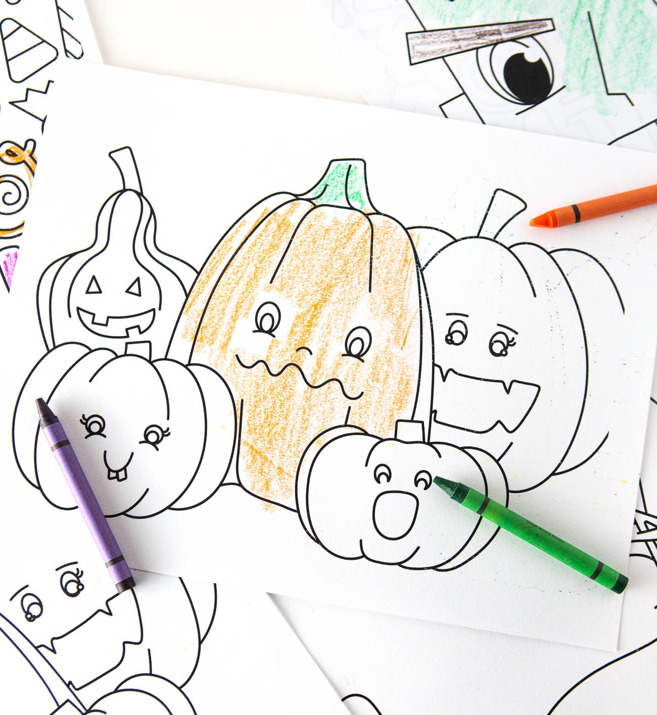 Cute Pumpkins FREE Halloween Coloring Pages
