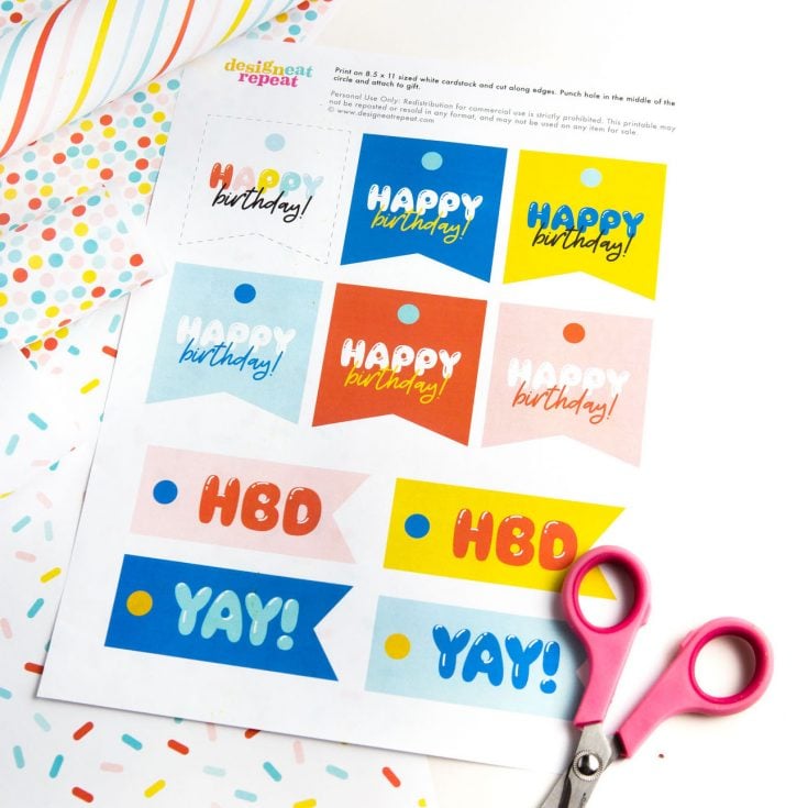 Free Printable Happy Birthday Tags