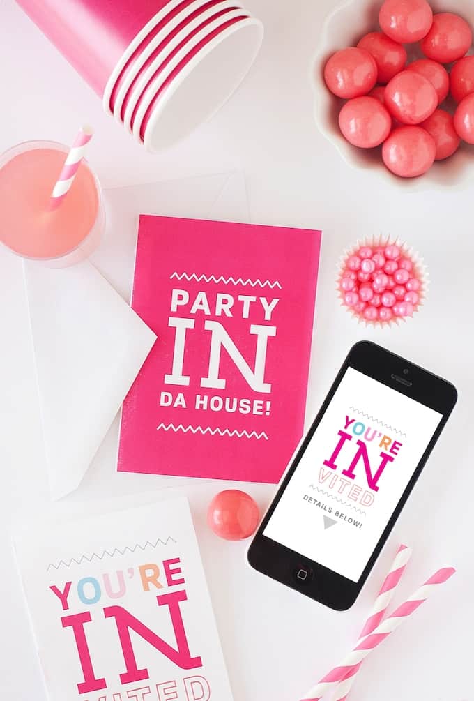 Free Printable Party Invite Card || by Design Eat Repeat