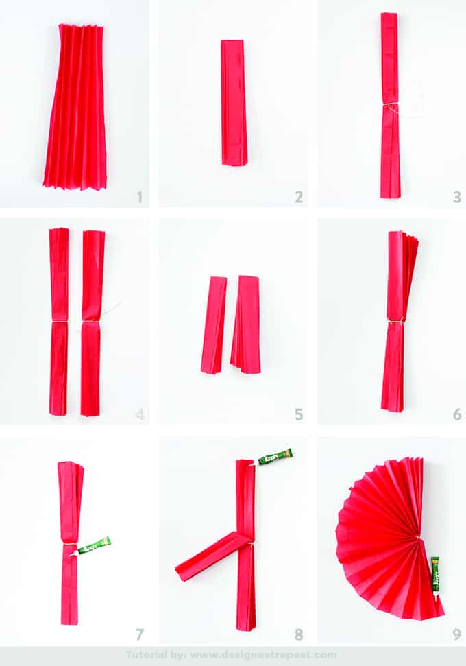 Great tutorial on how to make DIY Paper Flower Fans!