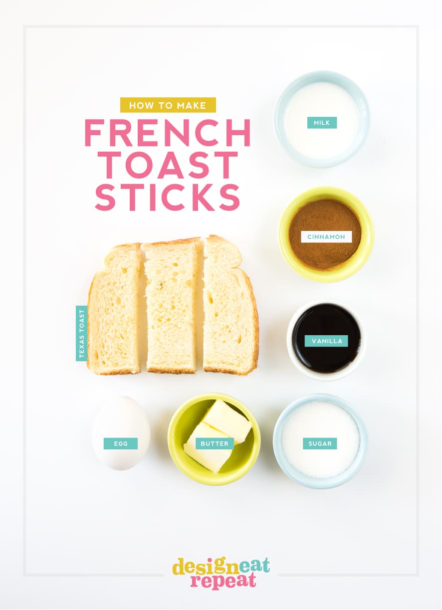Ingredients to make homemade french toast sticks