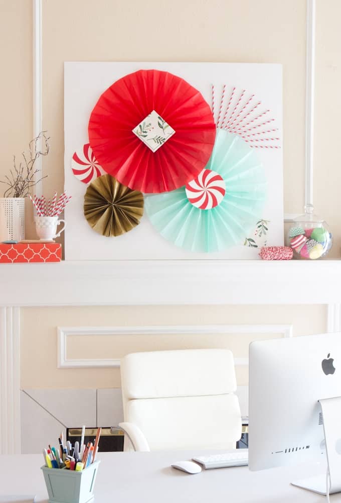 Learn how to make DIY Tissue Paper fans to create photobooth backdrops or holiday fireplace decor!