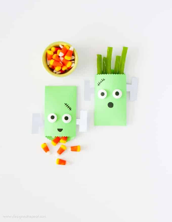 Learn how to make these (super easy!) DIY Monster Halloween Treat Bags over at Design Eat Repeat Blog