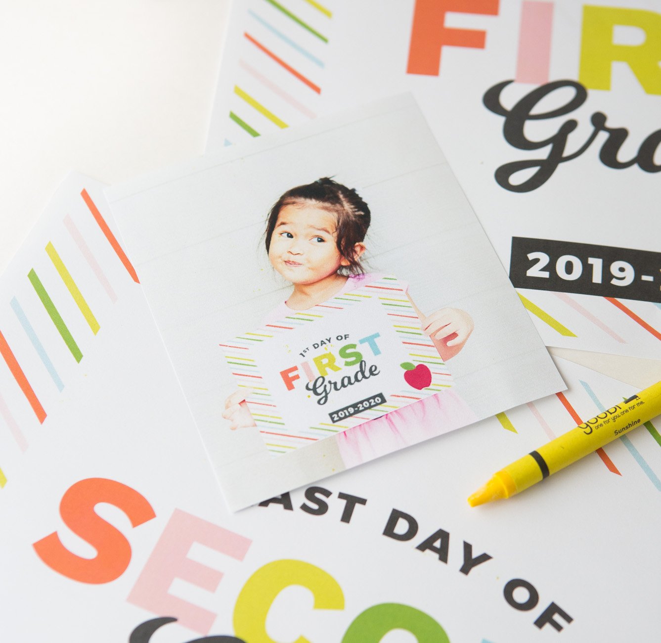 Free Printable Back to School Signs Colorful Pre-K to 12th Grade, 2019-2020