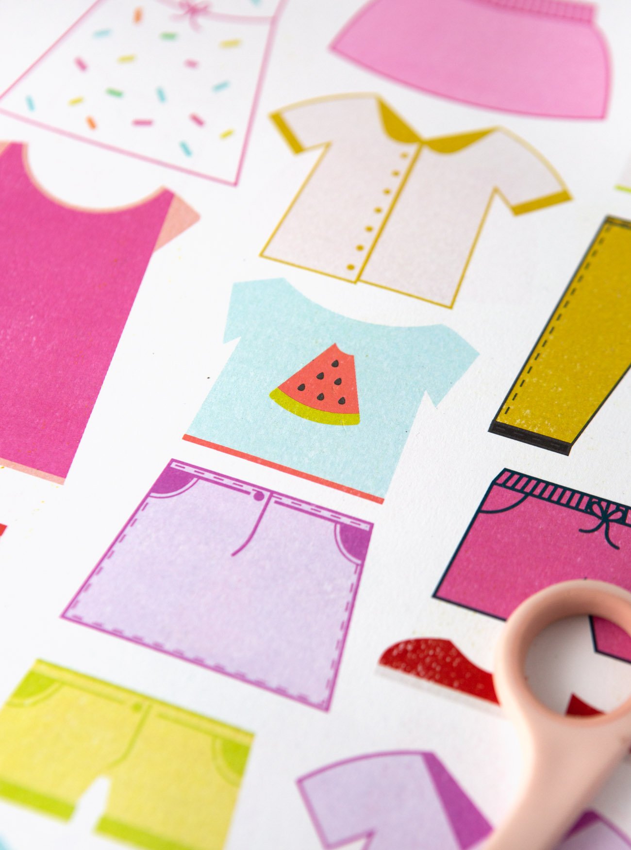 Watermelon Shirt Printable Paper Dolls, Clothes, and Accessories