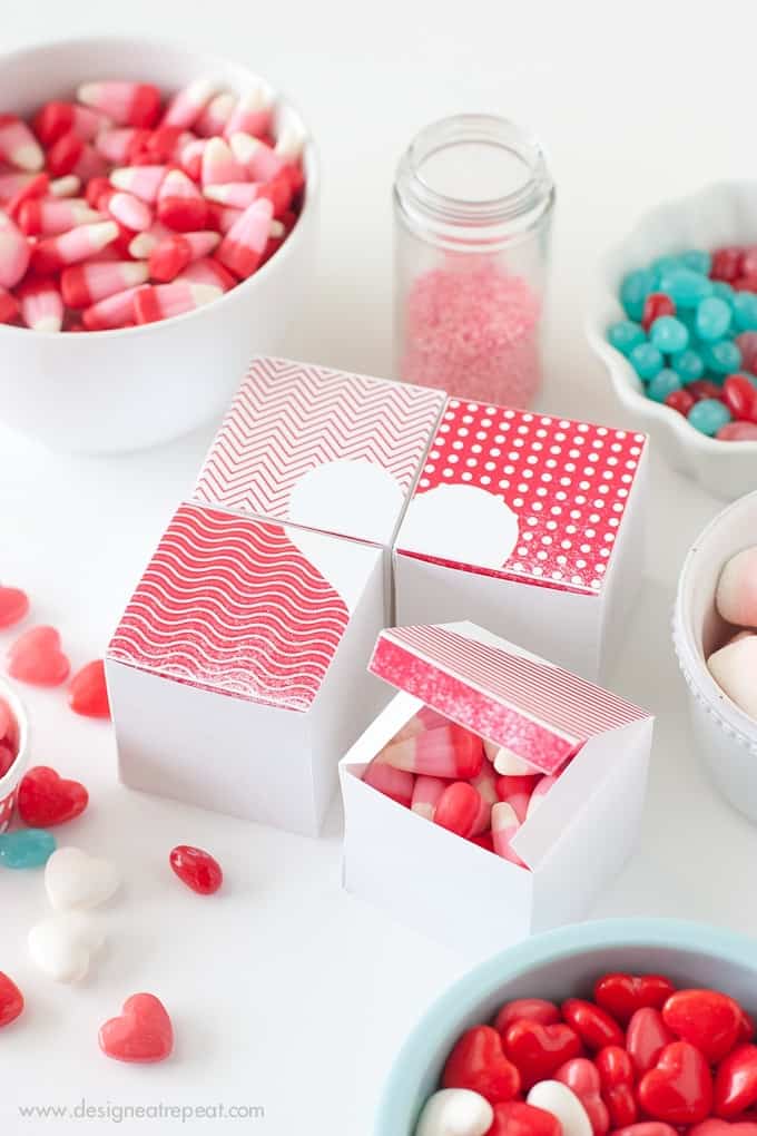 Printable Valentine Heart Treat Boxes by Design Eat Repeat Blog