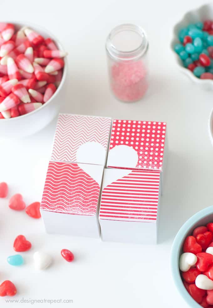 Printable Valentine Heart Treat Boxes from Design Eat Repeat
