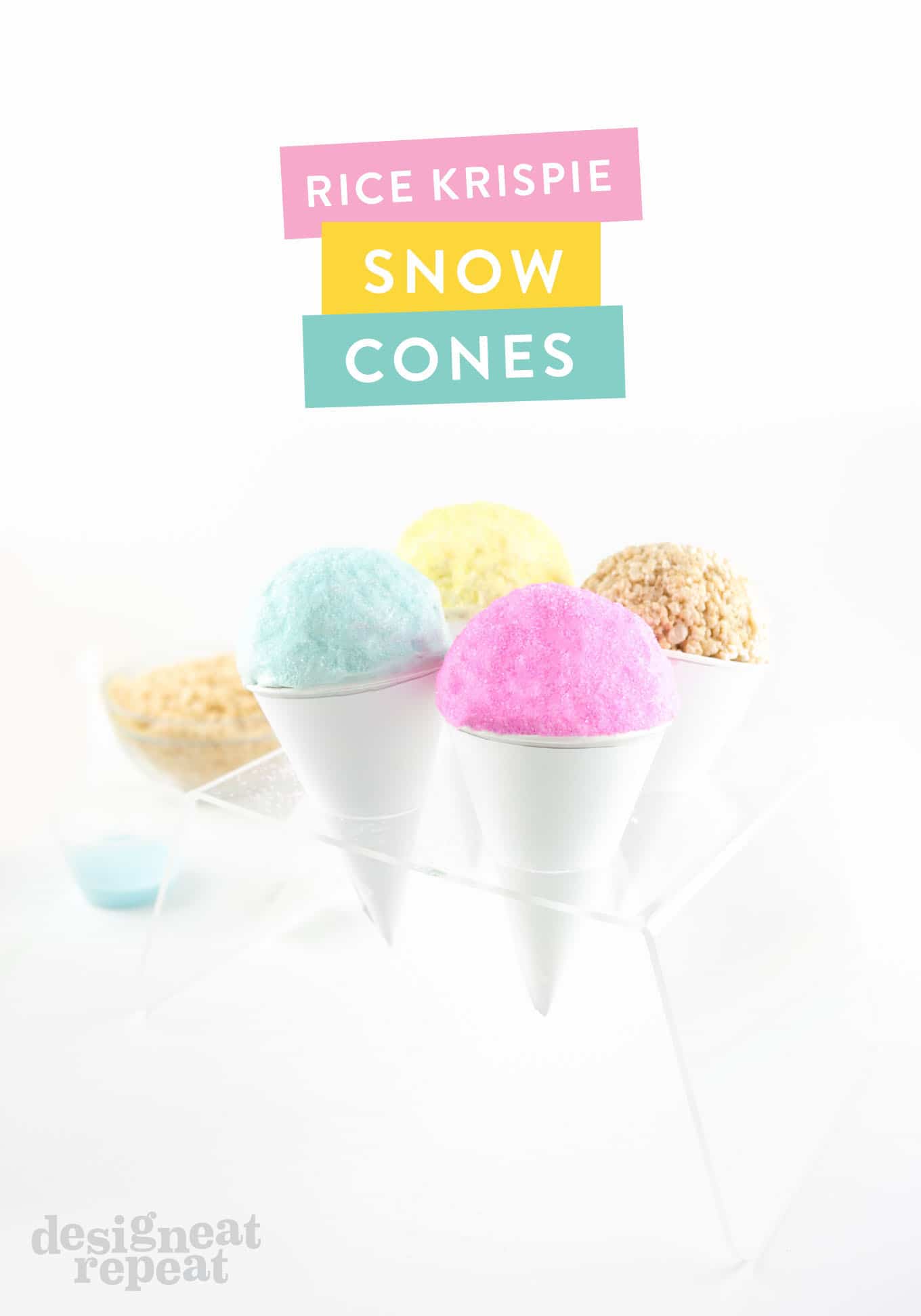 Turn a old school treat into candy coated Rice Krispies Snow Cones!