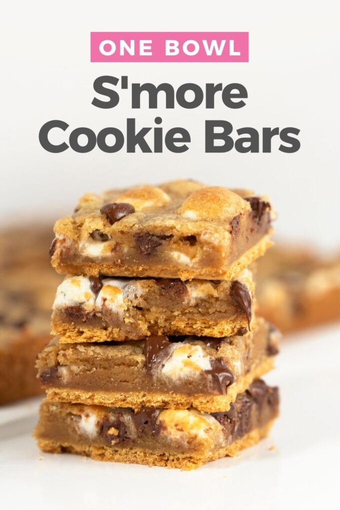 stacked s'more cookie bars squares