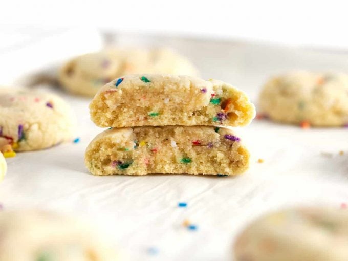 Inside of Soft-Baked Sugar Cookies with Sprinkles
