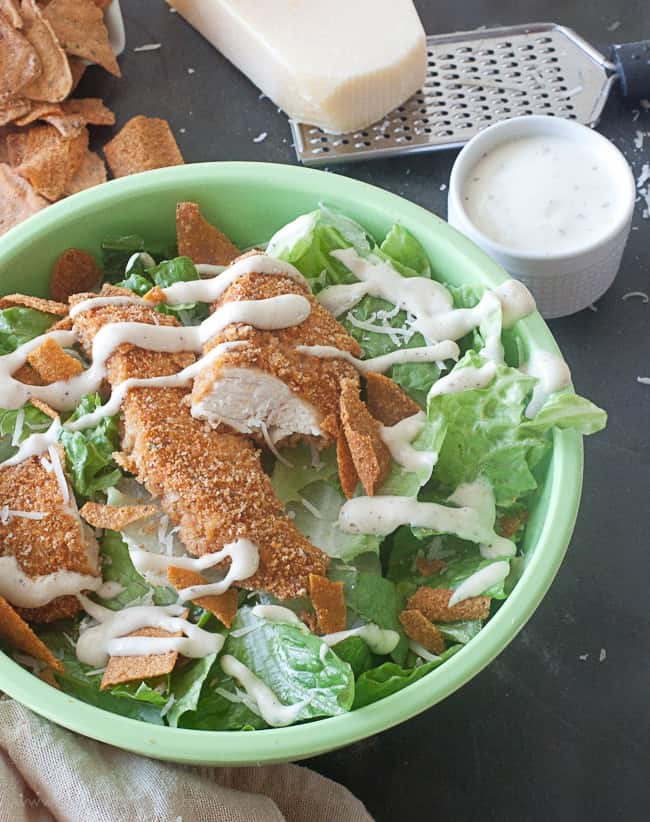 These easy-to-make Sweet Potato Barbecue Chip Chicken Strips are the perfect addition to a boring salad