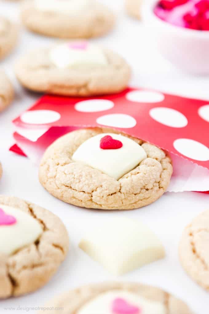 Valentine's Day White Chocolate Peanut Butter Cookies!
