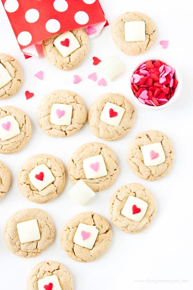 Valentine's Day White Chocolate Peanut Butter Cookies