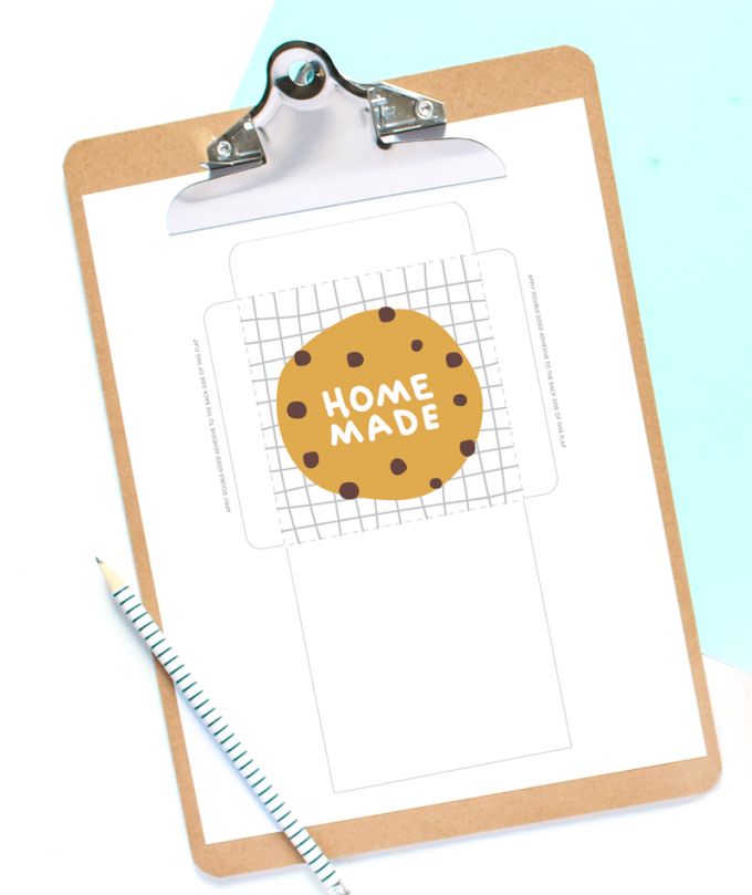 Printable template for cookie bags